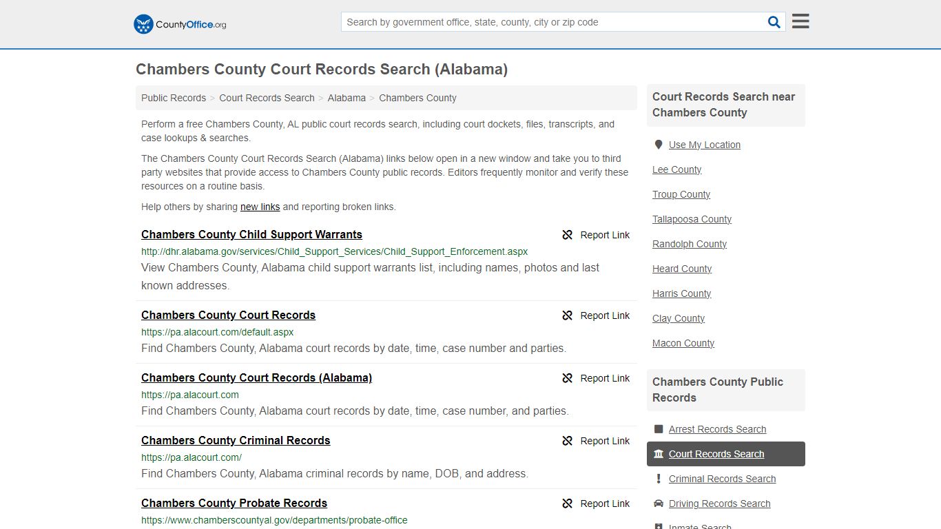 Chambers County Court Records Search (Alabama) - County Office