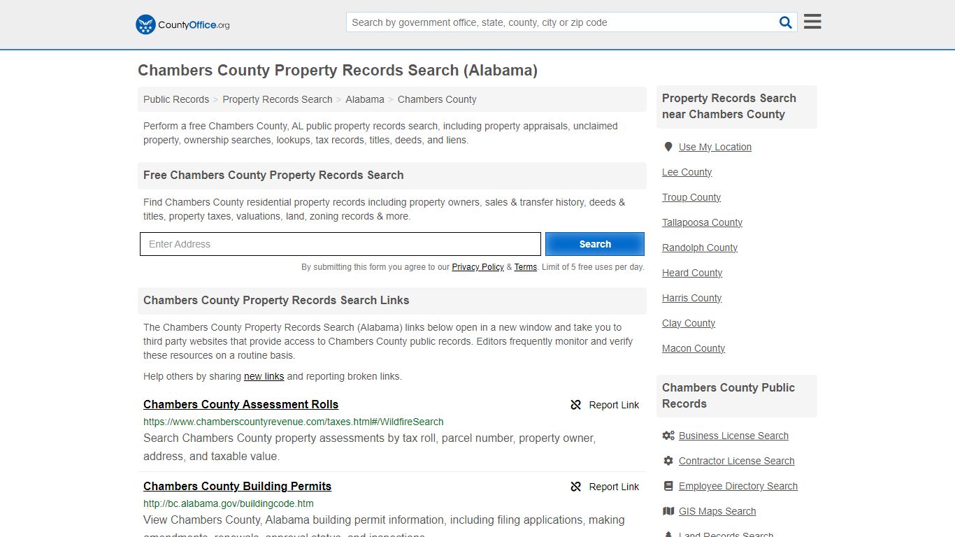 Chambers County Property Records Search (Alabama) - County Office